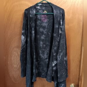 Eco Malibu Women's Black Tie-Dye Cardigan Sweater